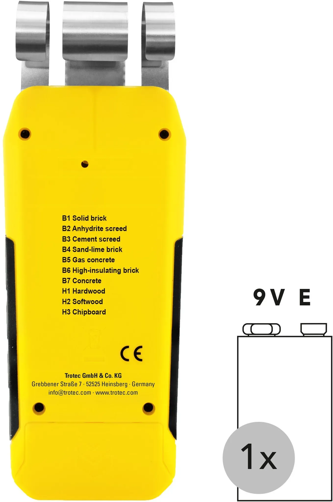 Trotec Détecteur d’humidité numérique pour matériaux, mesure non destructive, 0–50 mm - BM40