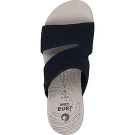 Jana Coshy Original – Die Hallux-freundliche Pantolette 8-27270-43 blau H-Weite
