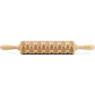 Folkroll Teigroller FOLKROLL "3D-Motiv-Teigrolle", braun, L:43cm, Teigroller, Boot