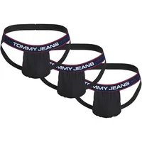 Tommy Hilfiger Underwear String 3P JOCKSTRAP (Packung, 3er-Pack) mit Tommy Jeans-Logomuster schwarz M (50)