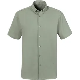 H.I.S. Kurzarmhemd "Regular Fit", Herren, Gr. L (41/42), N-Gr, grün (salbei), Web, Obermaterial: 100% Baumwolle, unifarben, regular fit, Rundhals, abgesteppte Kante, Hemden, in hochwertiger Struktur Optik