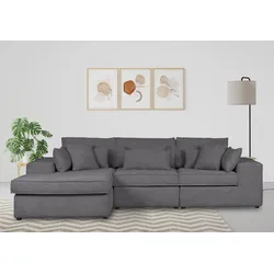 Ecksofa RAUM.ID "Enid L-Form", grau, B:360cm H:75cm, 100% Polyester, Sofas, 3 Teile, bestehend aus Modulen, in vielen Bezügen, auch in Breitcord