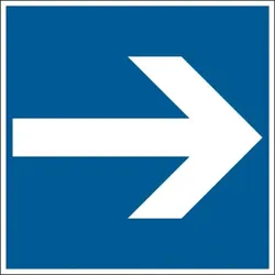 Parkplatzschild, Richtungspfeil, Folie/Aluminium - 150x150 mm Folie selbstklebend
