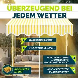 tillvex Klemmmarkise 400 cm gelb/weiß