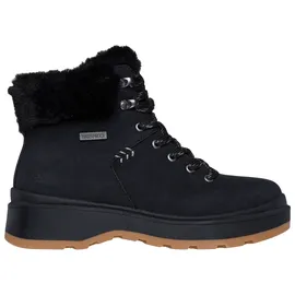 SKECHERS Park City Stiefelette, Schwarzes Duraleather-Kunstfell, 37 EU