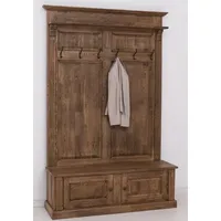 Casa Padrino Landhausstil Massivholz Garderobenschrank Dunkelbraun 140 x 41
