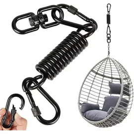 xisrens Schwingfeder Für Hängesessel, Hängesessel Mit 2 Karabinern Und 360° Drehbaren Haken, Karabiner, Tragkraft Bis Zu 250 Kg, Aufhängungsfeder Für Tasche