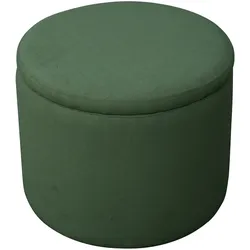 SVITA AMBER Aufbewahrungsbox mit Deckel Hocker mit Stauraum Sitzhocker Dunkelgrün