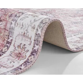 Northrugs Teppich NORTHRUGS "Vivana" Gr. 6, lila (himbeere), B:200cm H:5mm L:290cm, Polyester, Teppiche, Teppich, Orientalisch, Läufer, Vintage, Wohnzimmer, Schlafzimmer, Esszimmer