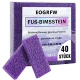 EOGRFW Fuß-Bimsstein,40 Stück Bimsstein Hornhautentferner,Doppelseitiger Bimsstein für Füße,Bimsstein Fußpflege,Pumice Stone,Fußschrubber Bimsstein Pads für für Füße Körper und Hände(lila)