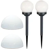 ETC Shop Kugelleuchte Kunststoff D 20 cm 4er Set weiß
