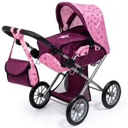 BAYERDESIGN 13671AA Puppenwagen City Star, pflaume, rosa mit Fee