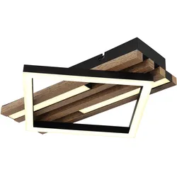 Deckenlampe Deckenleuchte Wohnzimmerlampe Holzoptik LED Schlafzimmerlampe L 33cm