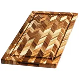 Teakhaus Herringbone Schneidebrett Teak 1-tlg. 46 x 36 x 2,5 cm Braun
