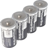 Panasonic Powerline LR20 Mono Alkaline Batterien in 4er Folie, 1,5 Volt, Kapazität 19760mAh