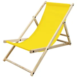 ECD Germany Liegestuhl klappbar 120 x 60 x 80 cm Gelb