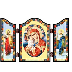 NKlaus Holzbild 1407 Gm Zhirovizkaja Christliche Ikone Triptychon, Triptychon
