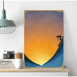 queence Metallbild »Surfer«, Meer Bilder-Meer, (1 St.), Stahlschilder queence Farbe Bild(er): orange