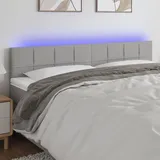 vidaXL LED Kopfteil Hellgrau 180x5x78/88 cm Stoff - Grau