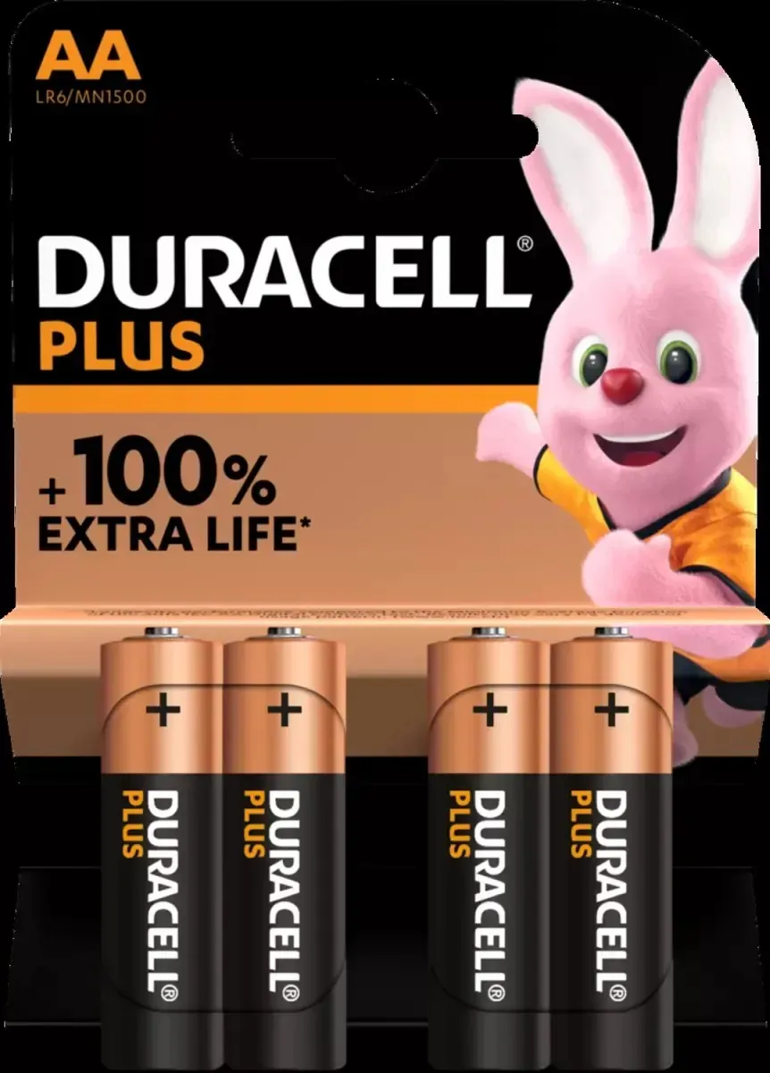 Duracell Plus Alkaline Batterie MN1500 1,5V (4er-Blister)