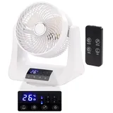 Sichler Haushaltsgeräte Digitaler 3D-Robo-Raumventilator 21 cm Tischventilator Weiß