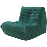 [en.casa] Bodensessel Kodsø Cord 90 x 75 x 100 cm Grün mit Hocker