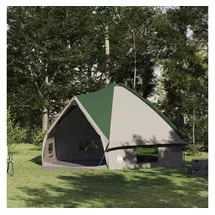 vidaXL Teepee Zelt für 10 Personen Grün/Weiß