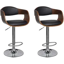 vidaXL Barhocker 2 Stk. Schwarz Bugholz und Kunstleder