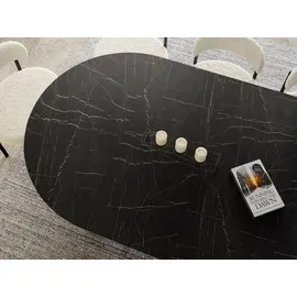 WFL GROUP Esstisch Ø 100 cm grau-beige