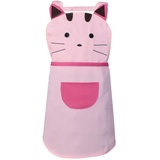 Love Potato Niedliche Schürze für Mädchen, Kinder, Kleinkind, Cartoon, Katze, bestickt, Baumwolle, Kinderschürze, Kochschürze für Kinder von 2–4 Jahren (Rosa), rose, 20W x 18L - 20W x 18L