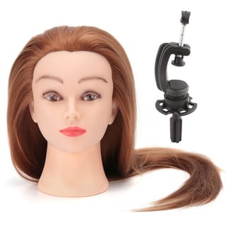 24" Übungskopf Frisierkopf Friseur, Hair Puppen zum Frisieren, Haar Hairdressing Cosmetology Mannequin Frisierkopf Übungskopf, Friseurkopf Ausbildung Kopf Mit Halter, für Kosmetiker