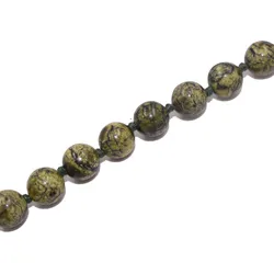 Collier FIRETTI "Schmuck Geschenk Halsschmuck Halskette Farbstein Edelstein Serpentin", gold (gelbgoldfarben, grün), Halsketten, Damen, Messing-Nylon, L: 47cm, Messing, Nylon, Made in Germany - mit Serpentin