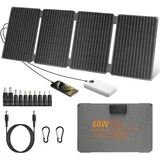 【60W Solarpanel Faltbar 18V Kit】KWODE Solarpanel 60W ETFE Solar Panel Tragbares Faltbares Solar Ladegerät IP67,DC+USB 3.0+Type-C, Solarpanel Camping für Kleine Generatoren, Telefone, PCs,Power Station