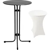 ESTEXO Stehtisch Bistrotisch Metall Tisch Ø 70 cm Schwarz