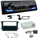 JVC KD-X472DBT DAB+ Bluetooth FLAC Einbauset für Skoda Fabia Roomster Praktik
