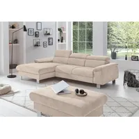 Cotta Ecksofa "Komaris L-Form, B: 244 cm", beige, B:244cm H:72cm T:166cm, Microfaser PRIMABELLE (100% Polyester);Kunstleder SOFTLUX(100%Polyurethan);Feinstruktur (100% Polyester);Kunstleder SOFTLUX/Struktur (100%Polyurethan, 90%Polyester, 10% Polyacryl), Sofas,