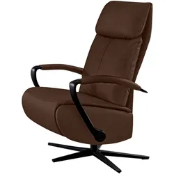 Relaxsessel W.SCHILLIG "rumbaa", braun (chocolate s37), B:68cm H:111cm T:82cm, Stoff S37 (100% Polyester): Luxus-Microfaser in Lederoptik, Sessel, wahlweise mit Doppelmotor, in Größen S, M & L, mit 5-Sternfuß