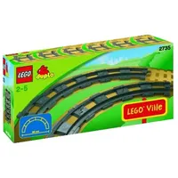 LEGO Duplo Eisenbahn 6 gebogene Schienen 2735
