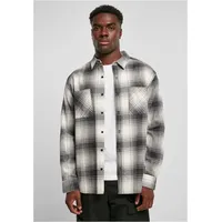 URBAN CLASSICS Mock Check Langarmhemd White Sand / Black