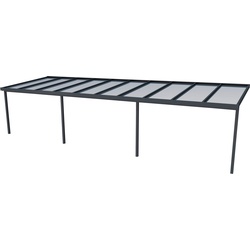 GUTTA Terrassendach Premium, BxT: 1014×306 cm, Bedachung Doppelstegplatten, BxT: 1014×306 cm, Dach Polycarbonat gestreift weiß grau