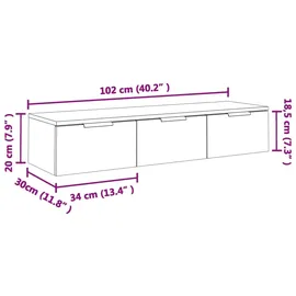 vidaXL Wandschrank 102 x 30 x 20 cm Braun
