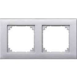 Merten M-PLAN Rahmen, 2f, aluminium, matt, Kunststoff, geeignet für Geräteeinbaukanal, geeignet für Unterputz-Installation
