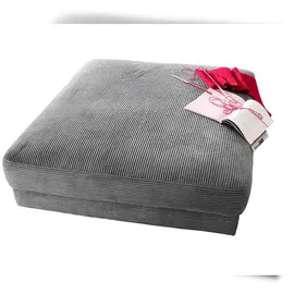 KAWOLA Big Hocker MADELINE Polsterhocker Cord grau