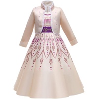 Lito Angels Prinzessin Anna weißes Kostüm Kleid mit Bolero Jacke für Kinder Mädchen, Eiskönigin 2 Verkleiden Größe 8-9 Jahre 134
