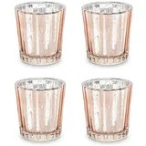 Partydeco Teelichthalter 5,5x6cm Glas roségold