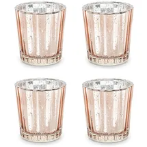 Partydeco Teelichthalter 5,5x6cm Glas roségold