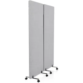 HJH Office Mobiles Akustik-Trennwand-System FLEXMIUT 2er Set hellgrau