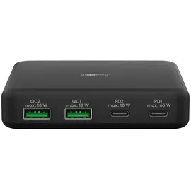 goobay Multiport 4-fach Tischladegerät (65 W) schwarz