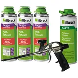 illbruck set 3xFM220 Montageschaum Pistolenschaum á 500ml/Reiniger/Profi Pistole