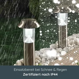 Melitec Solar Gartenleuchte SO06-1, Edelstahl matt gebürstet,